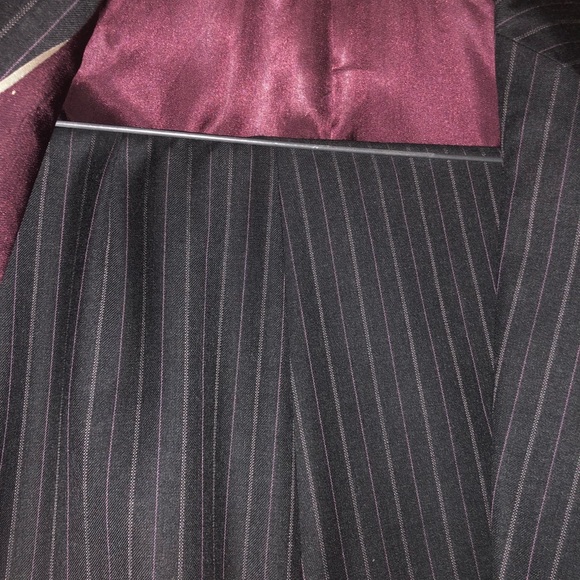 S Cohen 2 piece charcoal burgundy/white pinstripe - Picture 3 of 7